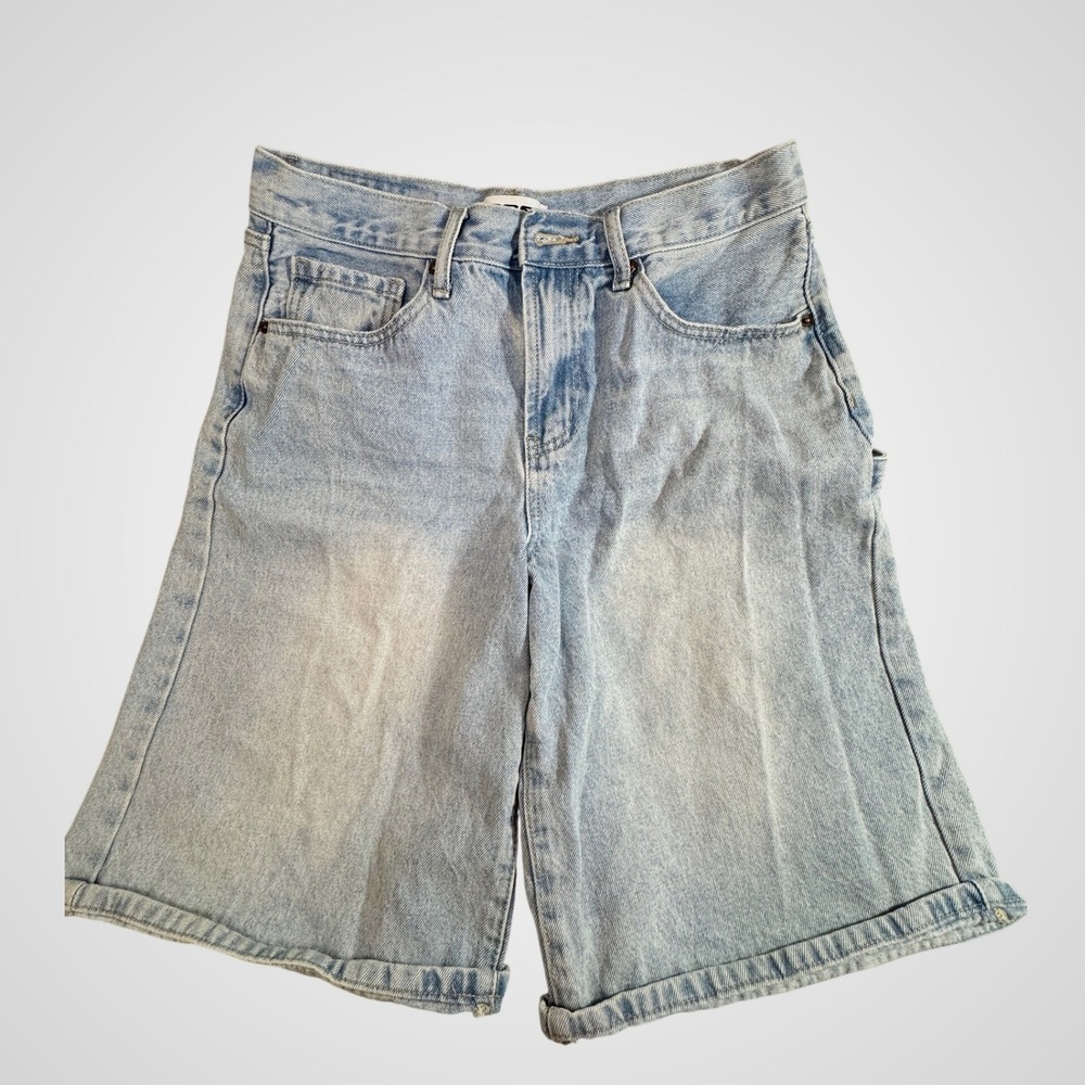 RSQ Mens Light Wash Denim Carpenter Shorts Light Blue Size 28 Hammer Loop